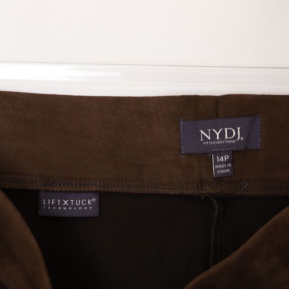 NYDJ Faux Suede Basic Legging Pant 14P Petite Coffee Bean Brown NWT B52 - Picture 5 of 6